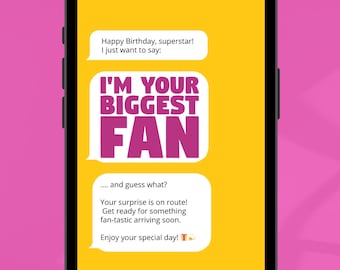 I'm Your Biggest Fan Digital Note Card: Hand Fan Gift (AI & PNG)