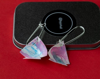 Drop earrings pink and blue (3)
