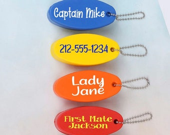 Floating Keychain | Personalized Custom Fishing Beach Gift Camping Jet Ski Sail Houseboat Pool Lifeguard Lake Fathers Day Dad Wedding Favors