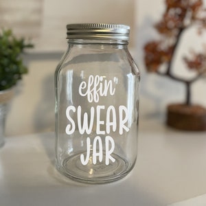 effin&#39; Swear Jar | Personalized custom money change jar piggy gift college car girls boys birthday name cup vinyl easter jar