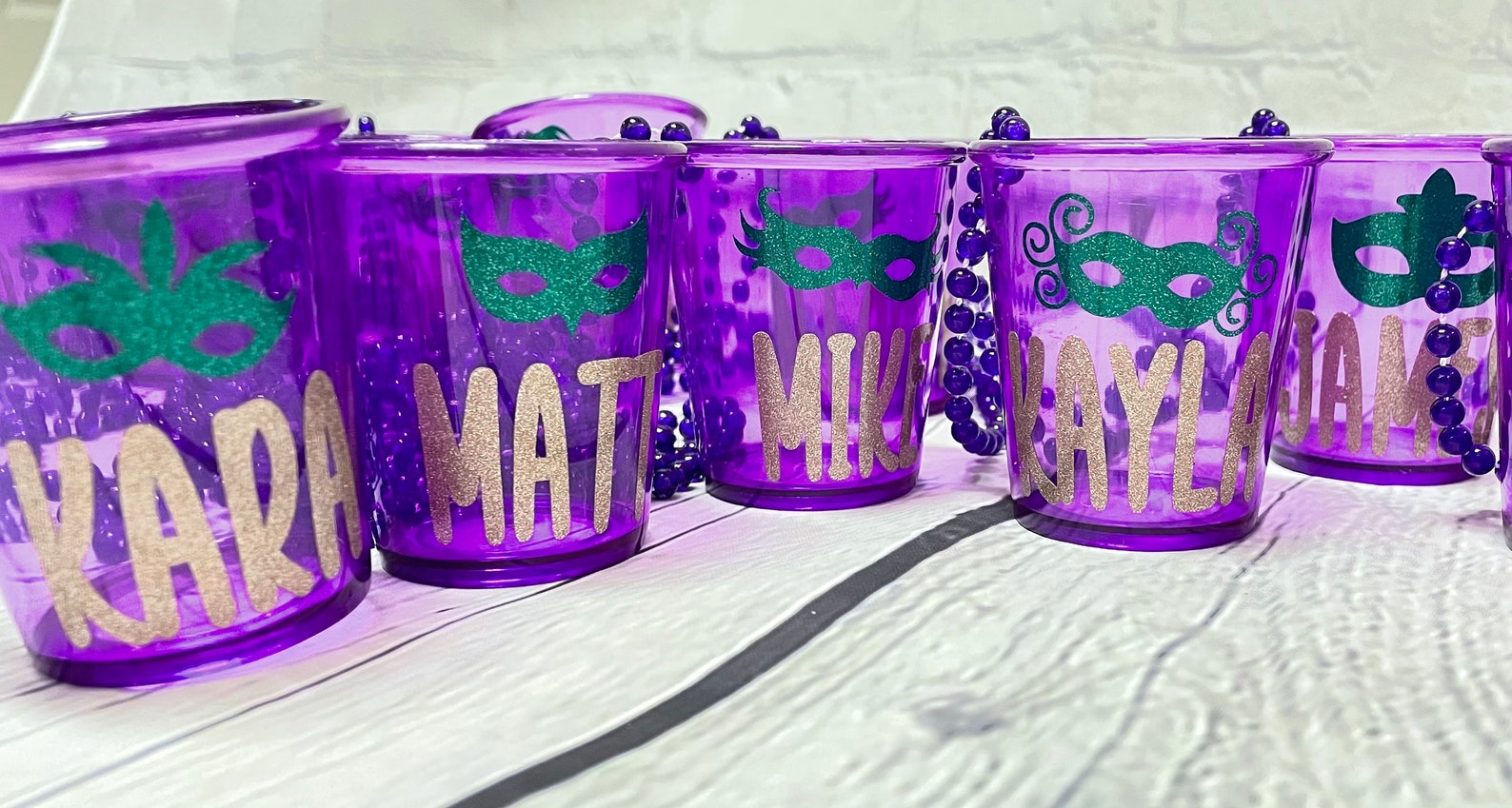 Shot Glass Necklace Beads Personalized New Orleans Favors Etsy