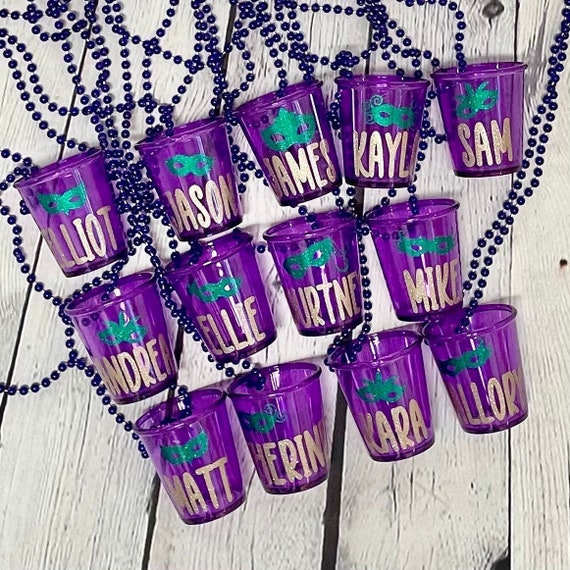 Shot Glass Necklace Beads Personalized New Orleans Favors Etsy