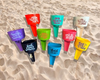 Beach Cup & Phone Holder | drink sand personalized graduation bride gift birthday girls trip wedding favors teacher team family Mother’s Day