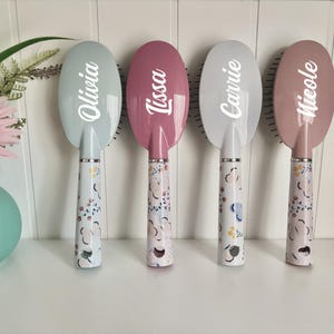 Hair Brush | Personalized custom bridesmaids teacher gift cosmetic bag girls birthday decal easter cheer makeup favors team beach trip