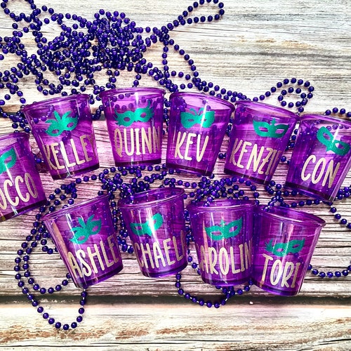 Shot Glass Necklace Beads Personalized New Orleans Favors Etsy