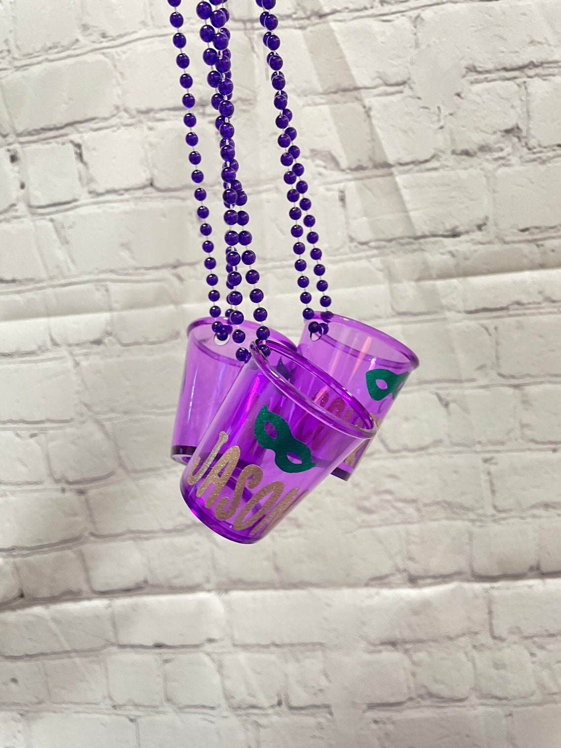 Shot Glass Necklace Beads Personalized New Orleans Favors Etsy