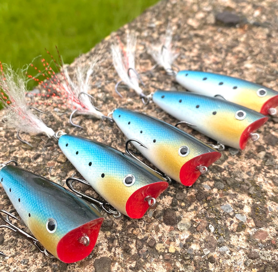 Handmade wooden topwater popper lure Etsy