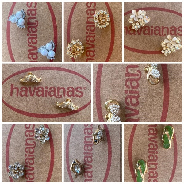 Personalized Crystal Charms for Havaianas Slim fli flops