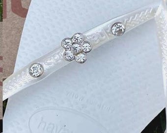Flip Flops Crystal Flower charm Customised