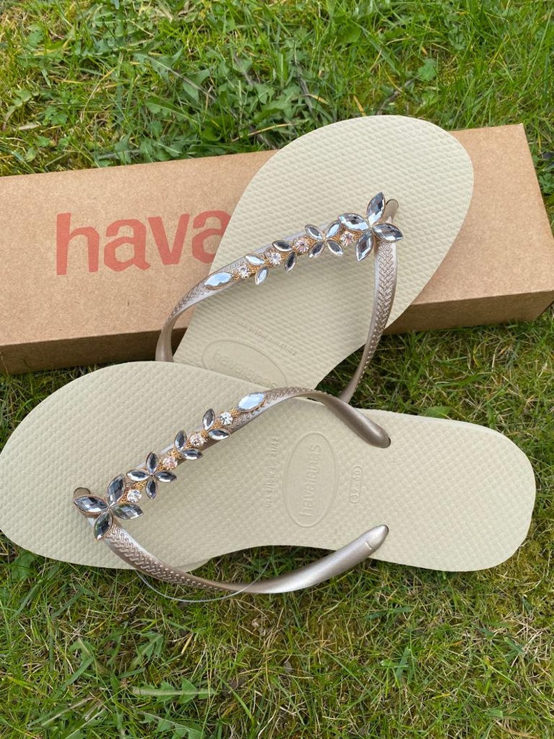 Personalized Crystal Charms for Havaianas SLIM Flower Crystal trail