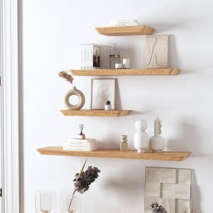 Slim Floating Wood Shelf, Solid Wood Shelf, Custom size, Wood Shelves, Floating shelf, Wood wall art, Furniture and Decor
