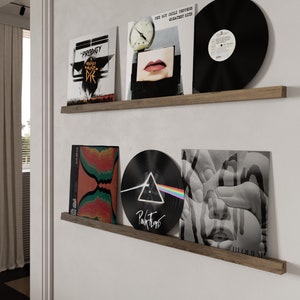 Wandgemonteerde vinylplatendisplayplank, vinylplatendisplayplanken, albumplanken, wandmontage, vinylplatenhouder