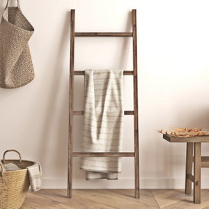 Blanket Ladder, Vintage Ladder, Wooden Ladder, Home Decor, Retro Furniture, Natural Wood Ladder, Ladder for Blankets, Ladder for Towels
