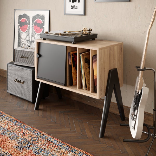 Vinyl Records Storage, Record Player Stand, Vintage Player Stand, Large Wood Record Player Stand, Vinyl Storage, Retro Furniture, Vintage