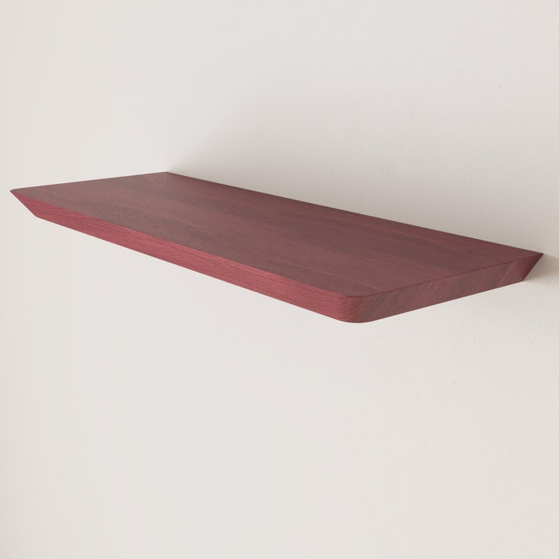 Slim Floating Wood Shelf Solid Wood Shelf Custom Size Wood Etsy