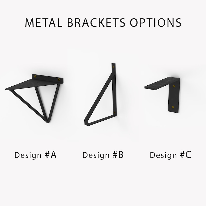 Solid Wood Floating Shelf Iron Brackets Floating Shelves Etsy