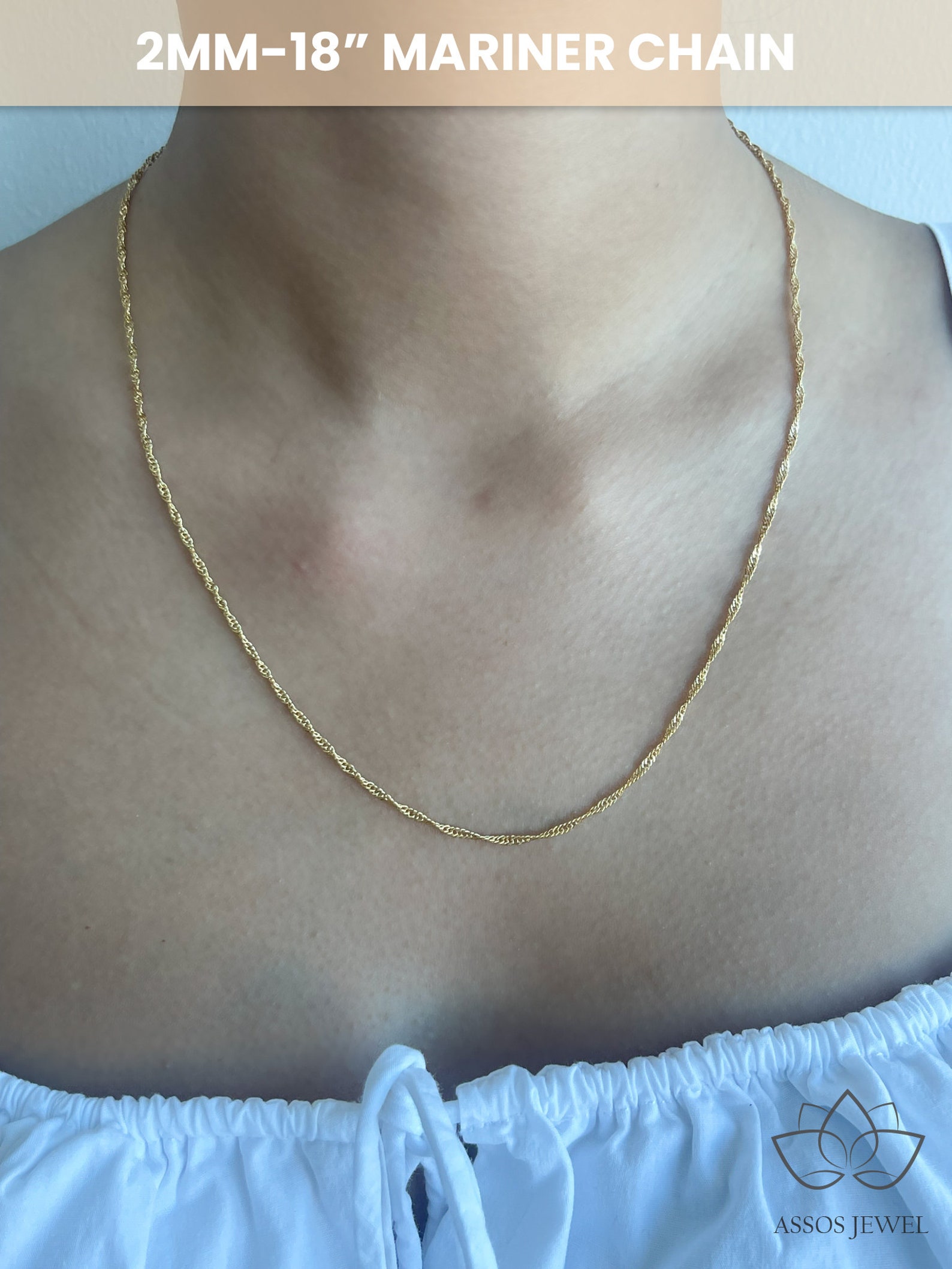 Gleamy Singapore Rope Chain Solid Gold Singapore Chain Thin Etsy