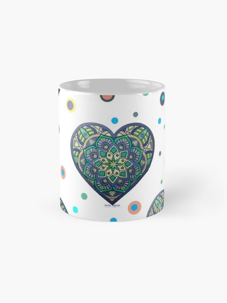 Mug Love Amour Coeur Mandala Bleu