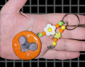 Mouse Clay Charm - Handmade Keychain for Backpack Purse - Etsy