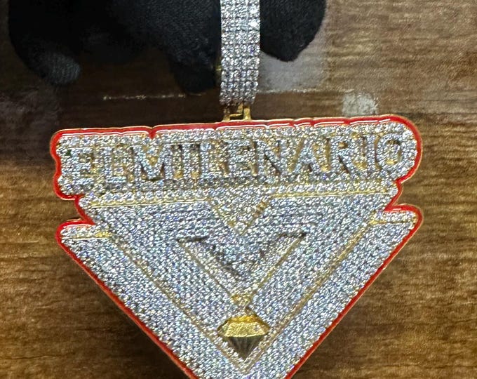 Iced Moissanite V Pendant: 925 Silver Hip Hop Necklace