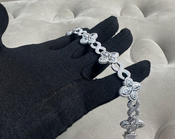 Custom Moissanite Bracelet/Ring 925 Silver | Gold & Rose Gold Plated | VVS E-F Iced Out |  Luxury Hip-Hop Jewelry by ShivayaiJewelry