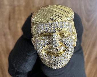 Custom 3D Bust Moissanite Ring: Iced Hip Hop Jewelry