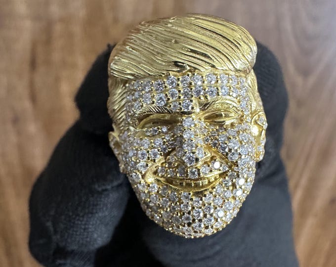 Custom Face Ring – 3D Bust Design | 4.81 CT Moissanite | 10K 14K 18K Gold or Silver | Fully Iced Hip Hop Ring | Statement Bling