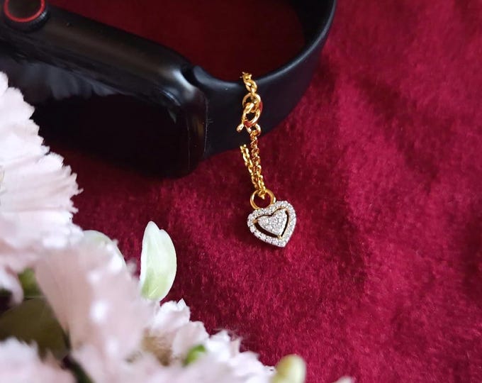 925 Sterling Silver Heart Watch Charm Made of 925 sterling silver Safe for sensitive skin AAA Grade High Quality synthetic diamond