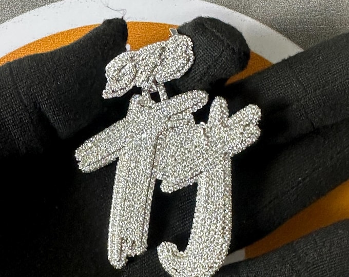 Custom "973""TJ" Hip Hop Pendant | Iced Out Script | 925 Silver, 10K/14K/18K Gold | Moissanite/Diamond | Statement Bling | ShivayaiJewelry