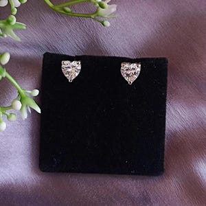 Heart Stud Earrings| 925 Silver Heart Cut Zircon Diamond Studs earring |
