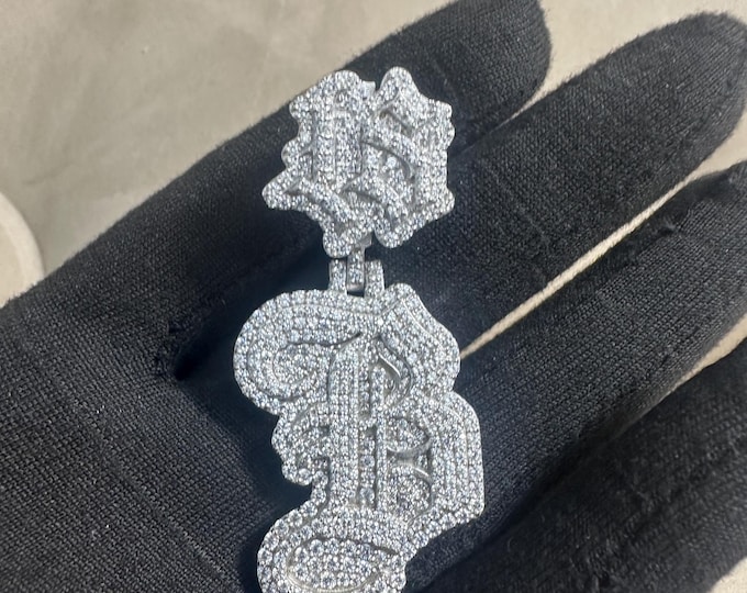 Custom Letter Hip Hop Pendant, Custom Your Lucky Letter, Men's Hip Hop Number Pendant, Moissanite Pendant, Ice Out Hip Hop Jewelry