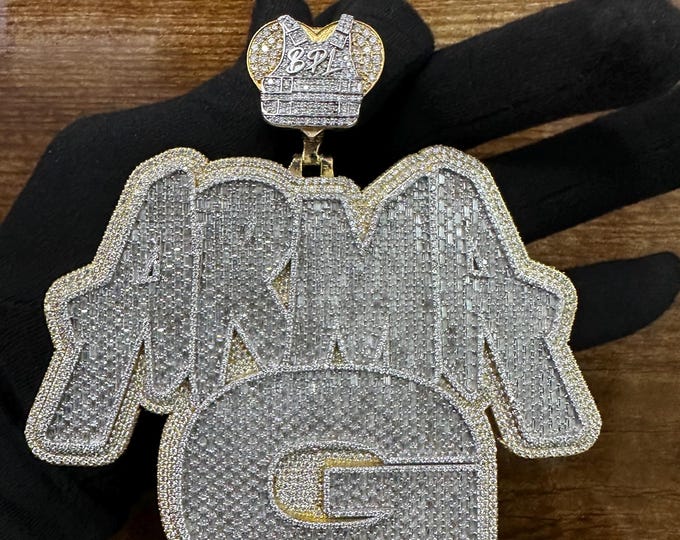 Custom Iced Out Moissanite Pendant: Sterling Silver Hip Hop Jewelry