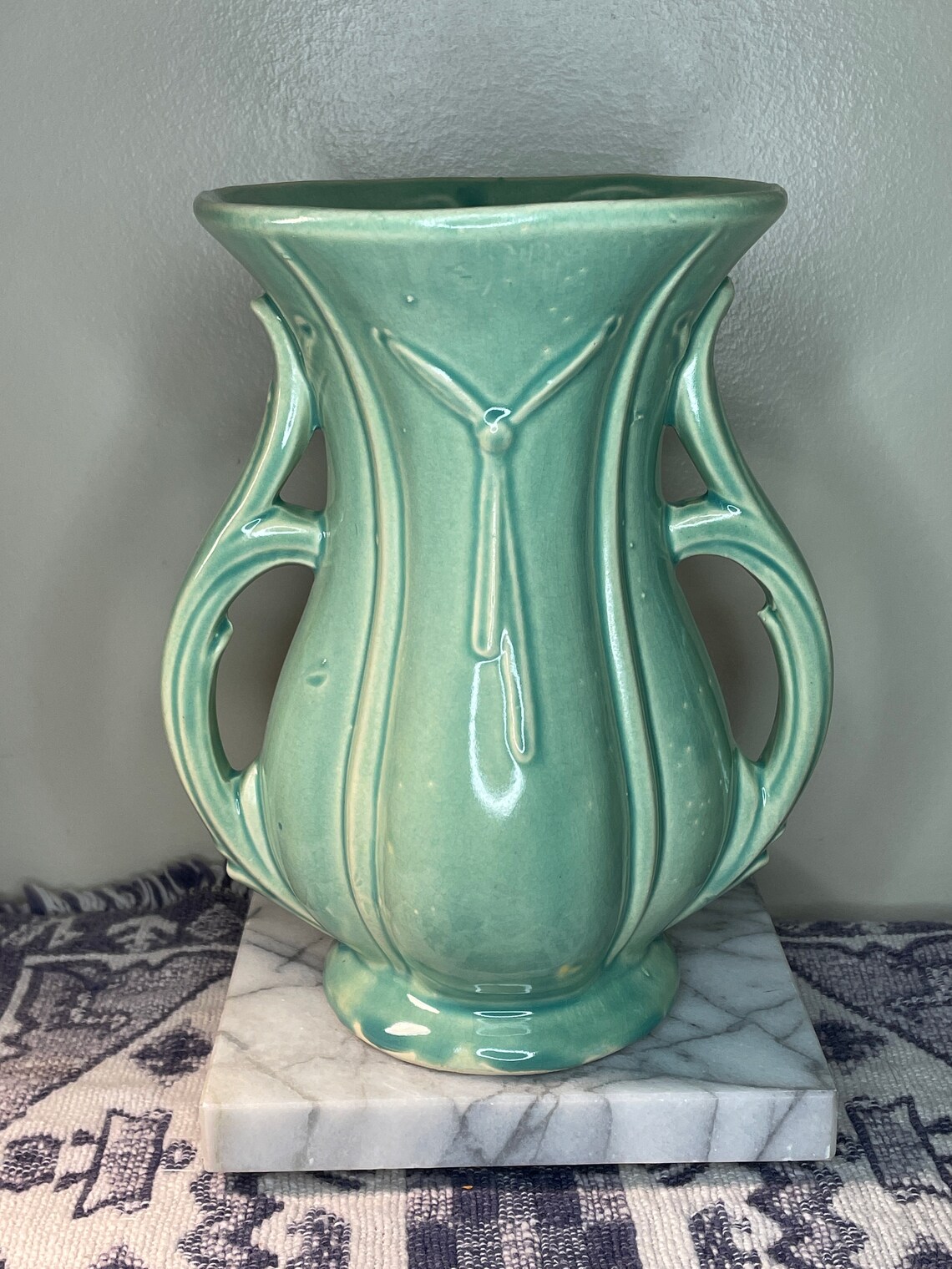 8inch McCoy Turquoise Vase Etsy