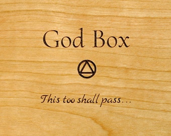 Alcoholics Anonymous: Personalized, Handmade, Cherry wood "God Box"
