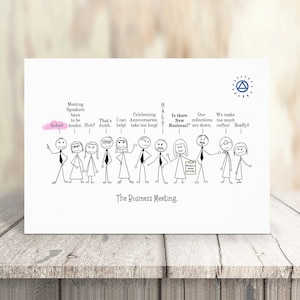 Alcooliques anonymes : carte de sobriété à impression numérique, « AA Business Meeting », 17,8 x 12,7 cm pliée, vous la téléchargez vous-même.