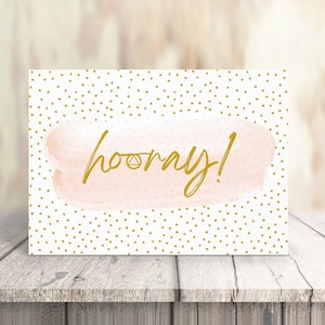ALCOOLIQUES ANONYMES : Impression numérique, Hooray Sobriety Card, « Happy Sober Birthday », 5"x7" plié, Vous le téléchargez vous-même !