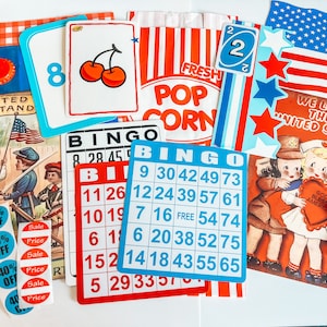 Kit misterioso diario vintage ispirato a stelle e strisce / MATERIALI PER L'ARTIGIANATO E LA GIORNATA