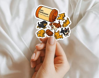 Cute Puppy Pills Sticker