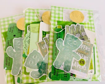 Vintage Girl Green Ephemera Themed Pack | Junk Journal Kit
