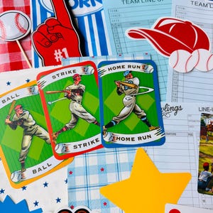 Neem me mee naar de honkbalwedstrijd - Junk Journal Kit | Americana Baseball Ephemera Pack afbeelding 8