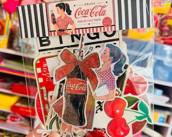 Cherry Cola Ephemera Pack |  Vintage Soda Junk Journal Kit