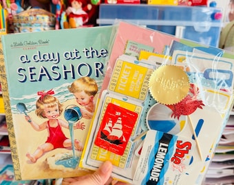 PREORDER: Vintage Day at the Seashore Junk Journal Kit | SCRAPBOOK | Journaling Supplies