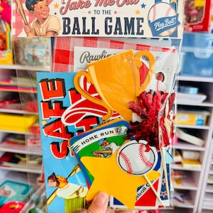 Neem me mee naar de honkbalwedstrijd - Junk Journal Kit | Americana Baseball Ephemera Pack afbeelding 1