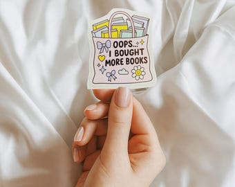 Shopping Bag of Books | Oops I Bought More Books Sticker