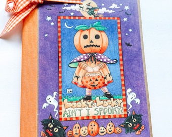 CUTE Halloween Pumpkin Girlie Mini NoteBook | Journals | Junk Journal