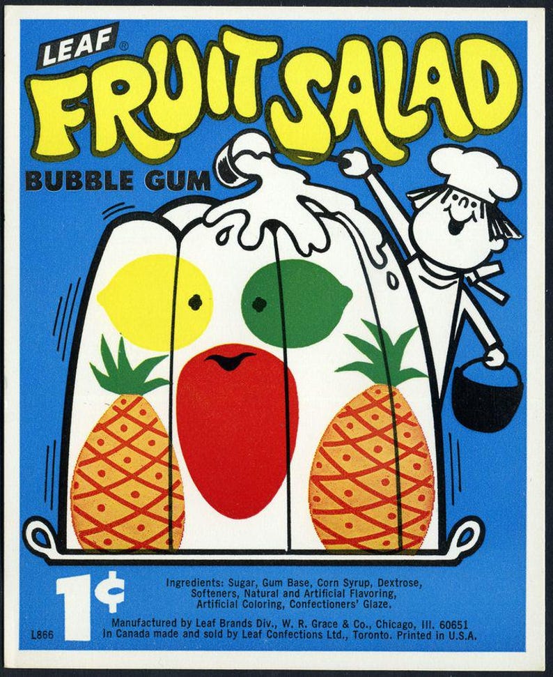 Diario de recortes de julio / Cuaderno de composición / Nostalgia de los 80 Fruit Salad
