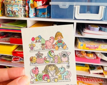 レトロな80年代風おもちゃ棚｜80年代ノスタルジアステッカー