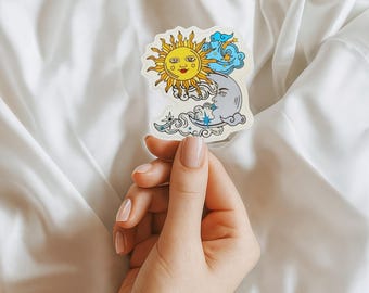 Sun and Moon Whimsical Sticker