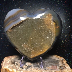 Druzy agate heart