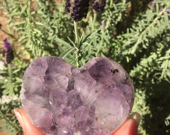 Amethyst cluster heart